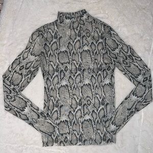 AFRM Mock neck | Sheer, long sleeved blouse